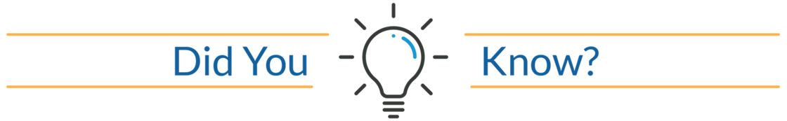 The words Did you Know? with yellow lines bordering the top and bottom and a lightbulb icon in between the words You and Know